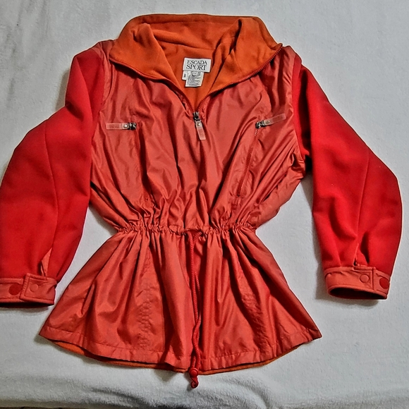 Vintage Escada Sport Windbreaker Jacket Fleece Lining - Picture 1 of 8